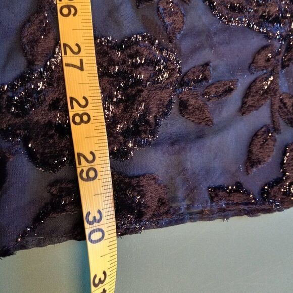 NY&CO Polyester/Rayon Navy Blue and Velvet Black flowers - Picture 4 of 5